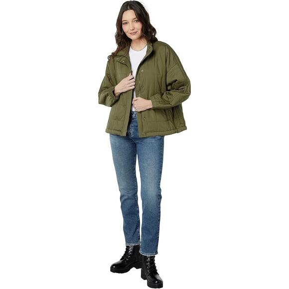 Madewell Transitional Bomber Soft Cotton Baby Twill Green Quilt Jacket Sz XL - Picture 1 of 16
